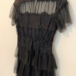 Zara fun flirty party dress | black with a tiered skirt